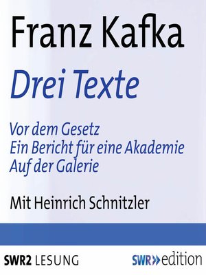cover image of Drei Texte von Franz Kafka